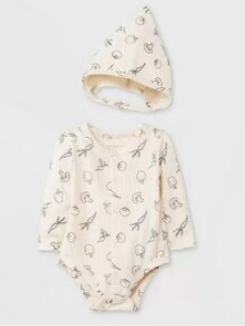Grayson 3/6 Months Vegetables Organic Cotton Ribbed Bodysuit & Bonnet Bundle Set